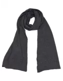 Grey wool and cashmere silver thread tricot scarf