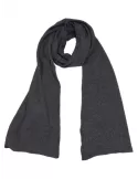 Dark grey wool and cashmere tricot scarf with silver thread by Musetti