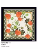 Piero Moretti black and orange big flowers printed silk scarf