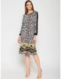 Mercuriali animal printed tunic dress three quarter sleeves