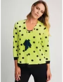 Piero Moretti 2024 | Black polka dots lime green two pieces twinset