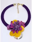 Collezione Armònia Bijoux | Collana artigianale fiore viola e giallo