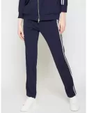 Francesca Mercuriali | Dark blue trousers with lurex side band