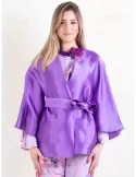 Maesta Milano purple silk satin formal kimono jacket