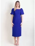 Purple blue low necked sheath midi dress by Casting