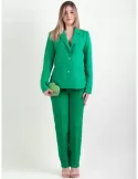 Paz Torras 2024 | green tuxedo jacket with trousers suit for women