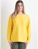 Volpato Italian knitwear | Yellow pullover cotton sweater plus size