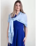 Light blue modal and cashmere large pashmina scarf