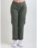 Pantaloni cargo verde militare in cotone | Abbracciavento boutique