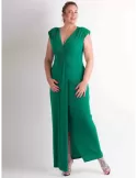 Casting wedding guest dresses | Green draped bodycon sheath dress