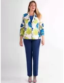 Piero Moretti 2024 | Royal blue flowers three piece formal pants suit