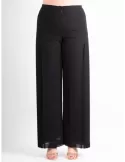 Piero Moretti black silk palazzo long trousers