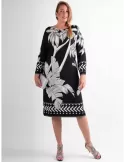 Piero Moretti black and white safari printed tunic dress