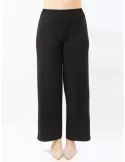 Francesca Mercuriali silk pull-on formal black palazzo trousers