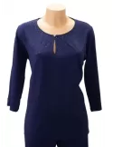 Francesca Mercuriali | Plus size Blue blouse shirt with rhinestones