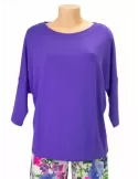 Rubamori Italy plain purple blue viscose t-shirt