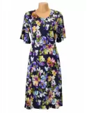 Rubamori Italy blue purple yellow printed summer dress