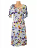 Rubamori Italy light blue purple yellow printed summer dress