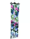 Blue and fuchsia orchids viscose pull-on palazzo trousers