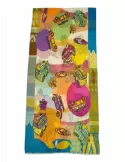 Nicki Colombo bright colors pop art style printed scarf