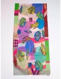 Nicki Colombo bright colors pop art style printed scarf