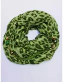 Viscose pashmina scarf with necklace jewel