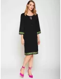 F. Mercuriali plus size black tunic dress three quarter sleeves