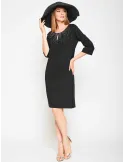 Francesca Mercuriali black viscose silk sheath dress