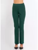 Volpato thick jersey push up dark green flared long trousers