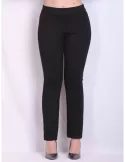 Plus size black jersey flared trousers | Buy Volpato Italian clothing