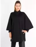 Aldo Colombo black thick merino wool cape cloak coat