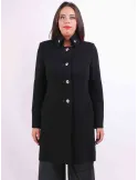 Aldo Colombo Italy | Black thick merino wool coat for ladies