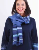 Aldo Colombo blue merino wool and alpaca thick wool scarf | Buy online