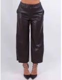 Rubamori Italy brown faux leather stylish palazzo trousers