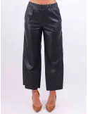 Rubamori Italy black faux leather stylish palazzo trousers