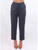 Rubamori blue and grey tartan cigarette trousers plus size available