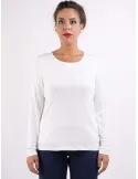 Volpato Italy | Milky white long sleeves plus size blouse t-shirt