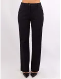 Plus size black jersey flared trousers | Buy Volpato Italian clothing