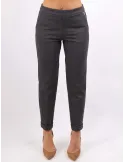 Volpato | Melange grey turn up cigarette trousers plus size available