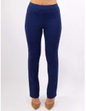 Abbigliamento Volpato | Pantaloni stretch blu a zampa viscosa Milano