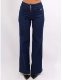 Volpato Italy Bodycon and plus size denim blue flared jeans trousers