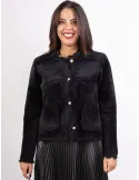 Riva Tricot black longhaired wool cardigan jacket