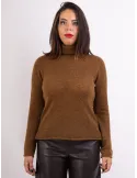 Frida Madè Italian Knitwear | Brown merino alpaca turtleneck sweater