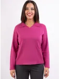 Frida Madè dark fuchsia merino wool polo neck sweater