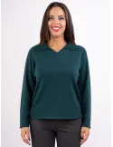 Frida Madè dark green merino wool polo neck sweater