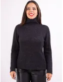 Frida Madè Italian Knitwear | Black merino alpaca turtleneck sweater