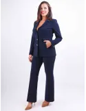 Aldo Colombo dark blue wool and silk formal trousers suit