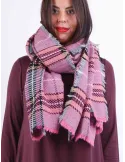 Rubamori Italy | Fuchsia and purple alpaca merino wool tartan scarf