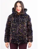 Milestone Multi-coloured sequins padded hood jacket