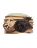 Complit beige wool chapeau hat cap with roses embroidery